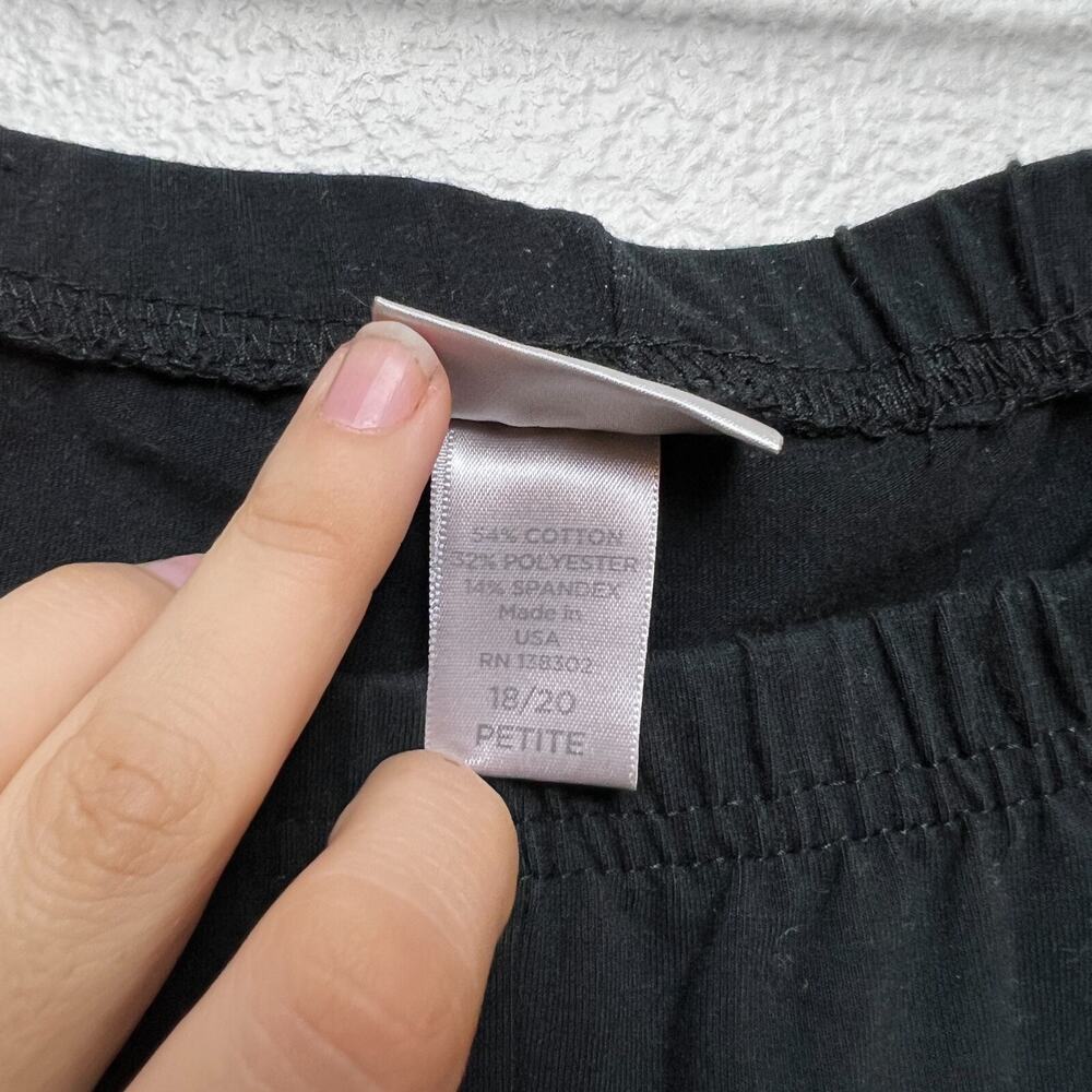 Avenue Womens Black Elastic Waist Pull On Leggings Petites Sz 18/20 Classic - Picture 4 of 9